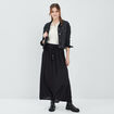 Jupe longue droite fluide noir femme