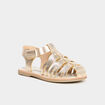Sandales plates jaune or fille