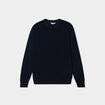 Pull col rond coton manches longues bleu marine homme