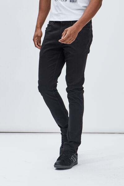 Pantalon droit en coton gris foncé homme