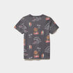 T-shirt manches courtes coton gris anthracite gar&ccedil;on