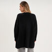 Gilet long ample manches longues noir femme