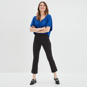 t shirt col v a chaine manches courtes bleu electrique femme T-shirt col V à chaine manches courtes bleu electrique femme