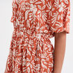 Robe midi cordons taille évasée terracotta femme
