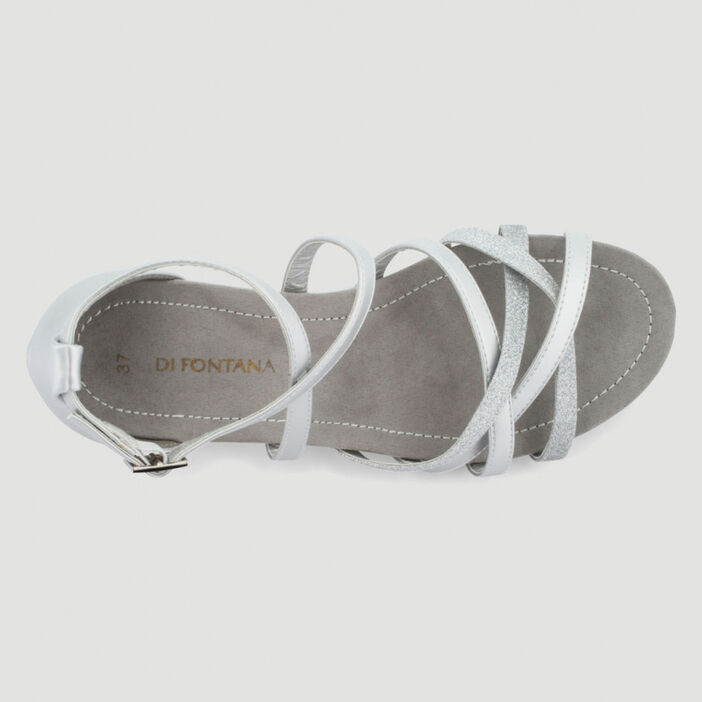 Sandales talon fermé femme couleur argent