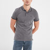 Polo manches courtes bords contrastés gris foncé homme