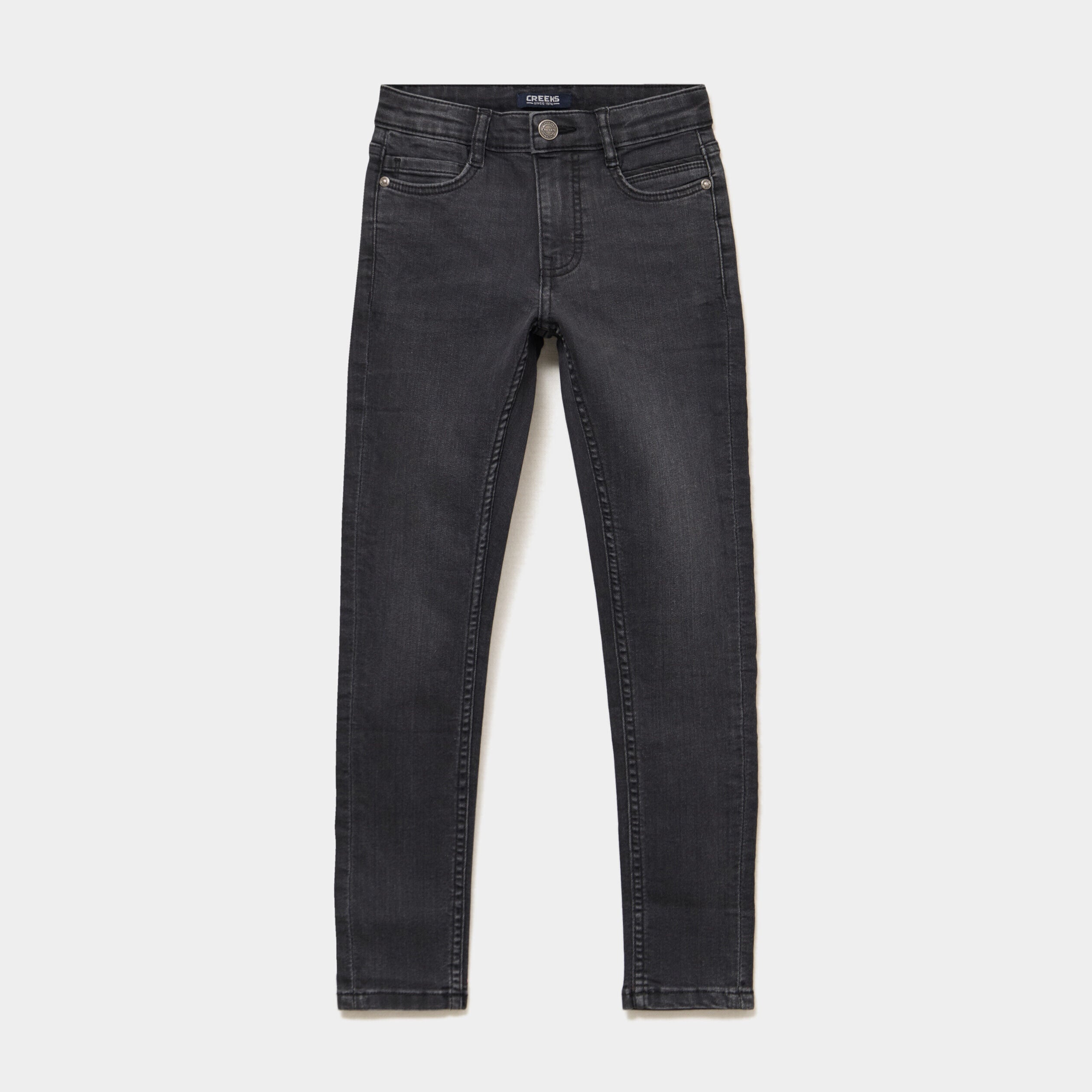 Jean skinny 5 poches taille ajustable denim noir garçon CREEKS