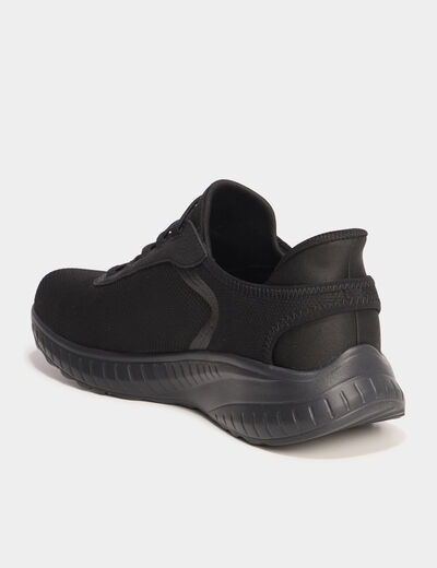 Baskets running à lacets élastiqués noir homme