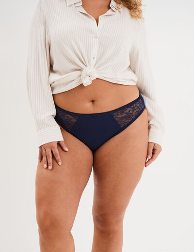 Culotte coton majoritaire bleu marine femme grande taille