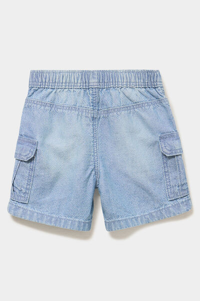 Bermuda en jean cargo coton denim triple stone b&eacute;b&eacute; gar&ccedil;on