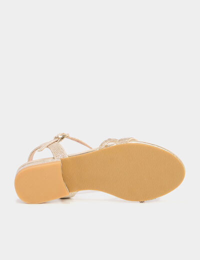 Sandales avec strass jaune or fille