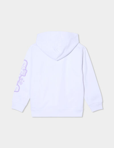 Sweat hoodie à capuche Les Sisters blanc fille