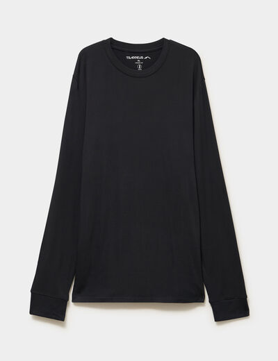 T-shirt chaud technique manches longues noir homme