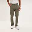 Pantalon chino droit stretch vert kaki homme