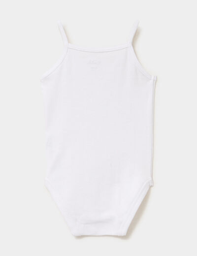 Lot 3 bodies coton fines bretelles blanc b&eacute;b&eacute;
