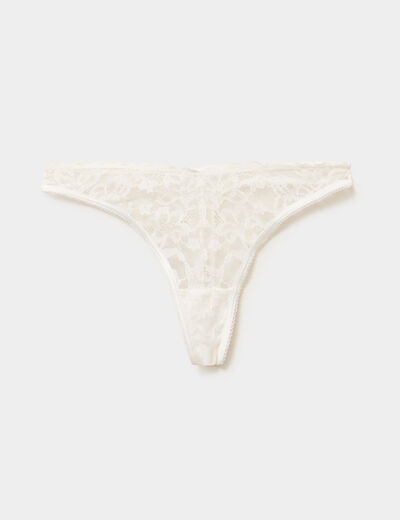 String dentelle blanc femme