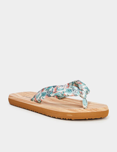 Tongs de plage esprit foulard multicolore femme