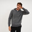 Pull avec col camionneur c&ocirc;tel&eacute; gris fonc&eacute; homme