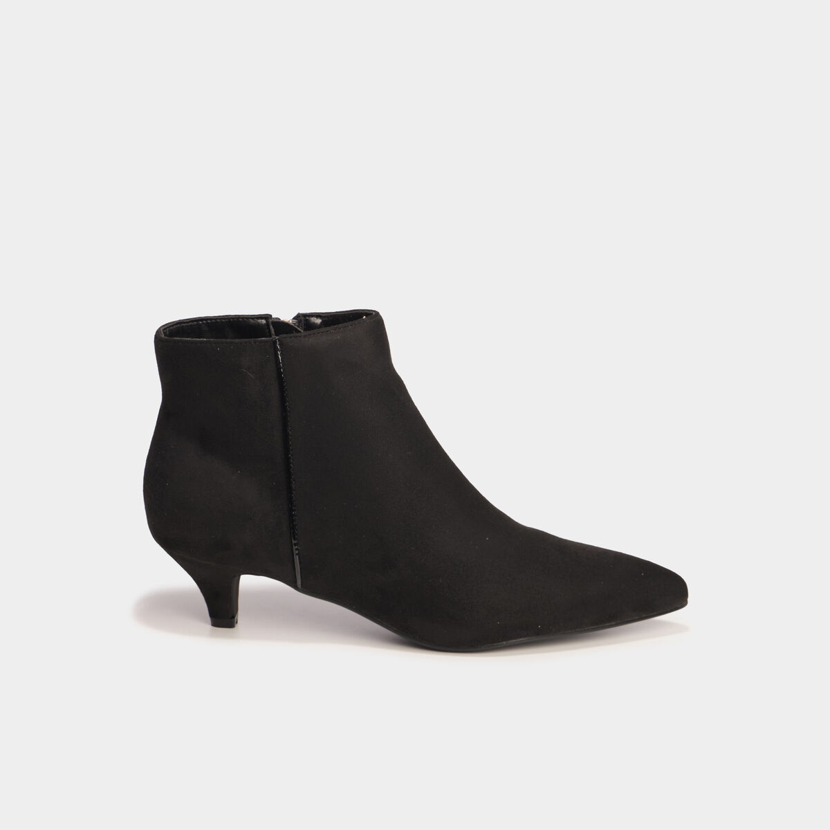 Boots effet su&eacute;dine kitten heels 2 cm noir femme