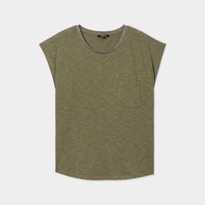 t shirt manches courtes 1 poche liberto vert kaki femme T-shirt manches courtes 1 poche Liberto vert kaki femme
