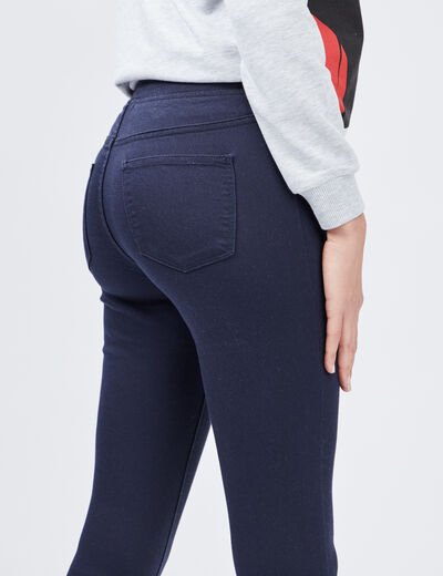 Jegging skinny taille basse bleu marine femme