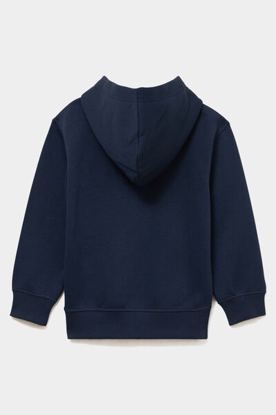 Sweat hoodie oversize 1 poche bleu marine gar&ccedil;on