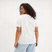 T-shirt manches courtes col rond coton blanc femme grande taille