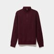 Pull avec col camionneur c&ocirc;tel&eacute; prune homme