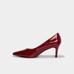 Escarpins vernis &agrave; talons aiguilles rouge fonc&eacute; femme