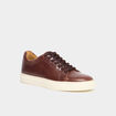 Tennis basses en cuir marron homme