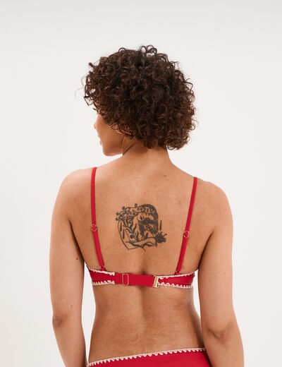 Haut de maillot de bain triangle rouge femme