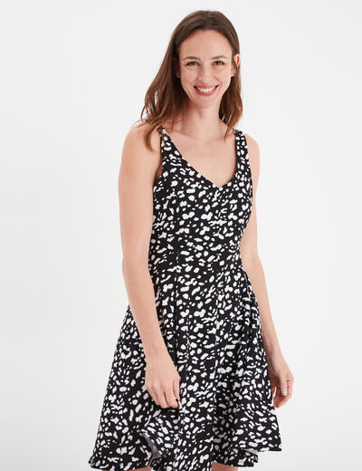 Robe patineuse à bretelles noir femme