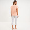 Ensemble pyjama t-shirt et corsaire rose clair femme