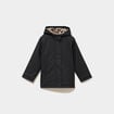 Parka doubl&eacute;e &agrave; capuche imperm&eacute;able noir fille