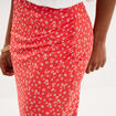 Jupe longue portefeuille stretch rouge coquelicot femme