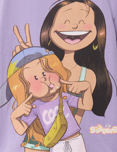 T-shirt avec manches courtes Les Sisters parme fille