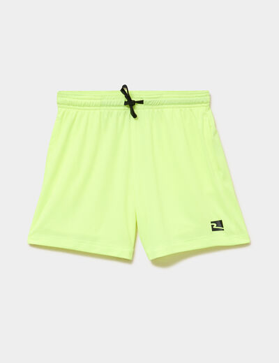 Short de jogging taille &eacute;lastiqu&eacute;e jaune fluo gar&ccedil;on