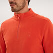 Sweat polaire col camionneur rouge homme