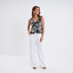 Blouse col en V bretelles larges noir femme