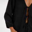 T-shirt noeuds et manches 3/4 noir femme