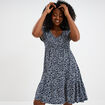 Robe patineuse manches courtes bleu marine femme