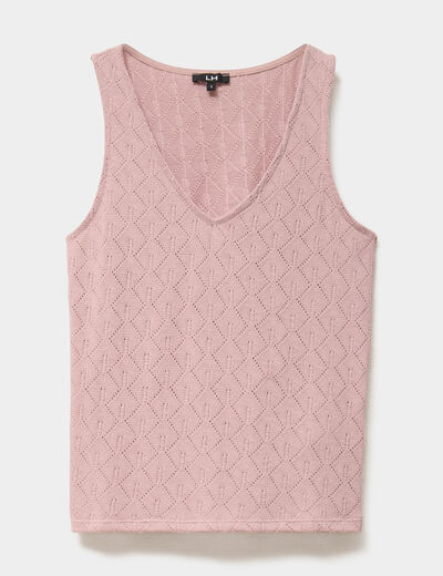 D&eacute;bardeur d&eacute;tails ajour&eacute;s rose poudr&eacute;e femme