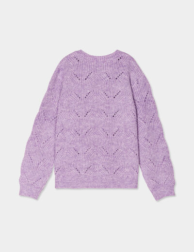 Pull ajouré fils métallisés Creeks mauve fille