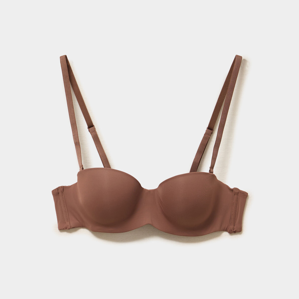 Soutien-gorge bandeau microfibre marron femme