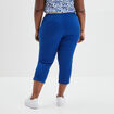 Pantalon skinny ceinturé bas fendu bleu electrique femme grande taille