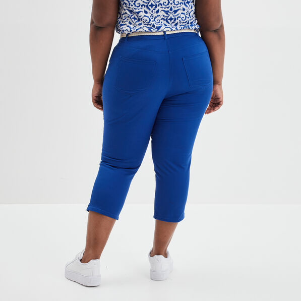 pantalon skinny ceinture bas fendu bleu electrique femmegt Pantalon skinny ceinturé bas fendu bleu electrique femme grande taille