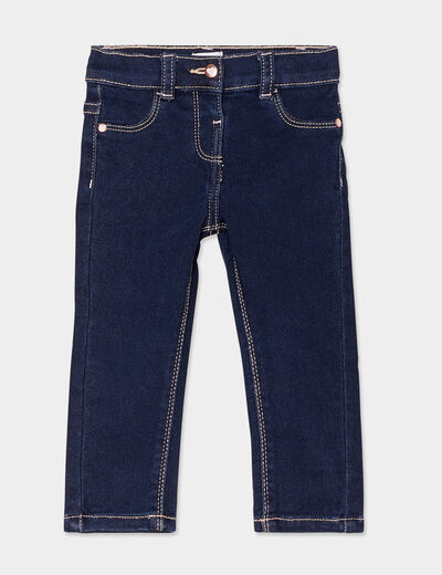 Jean slim ajusté 4 poches denim brut bébé fille