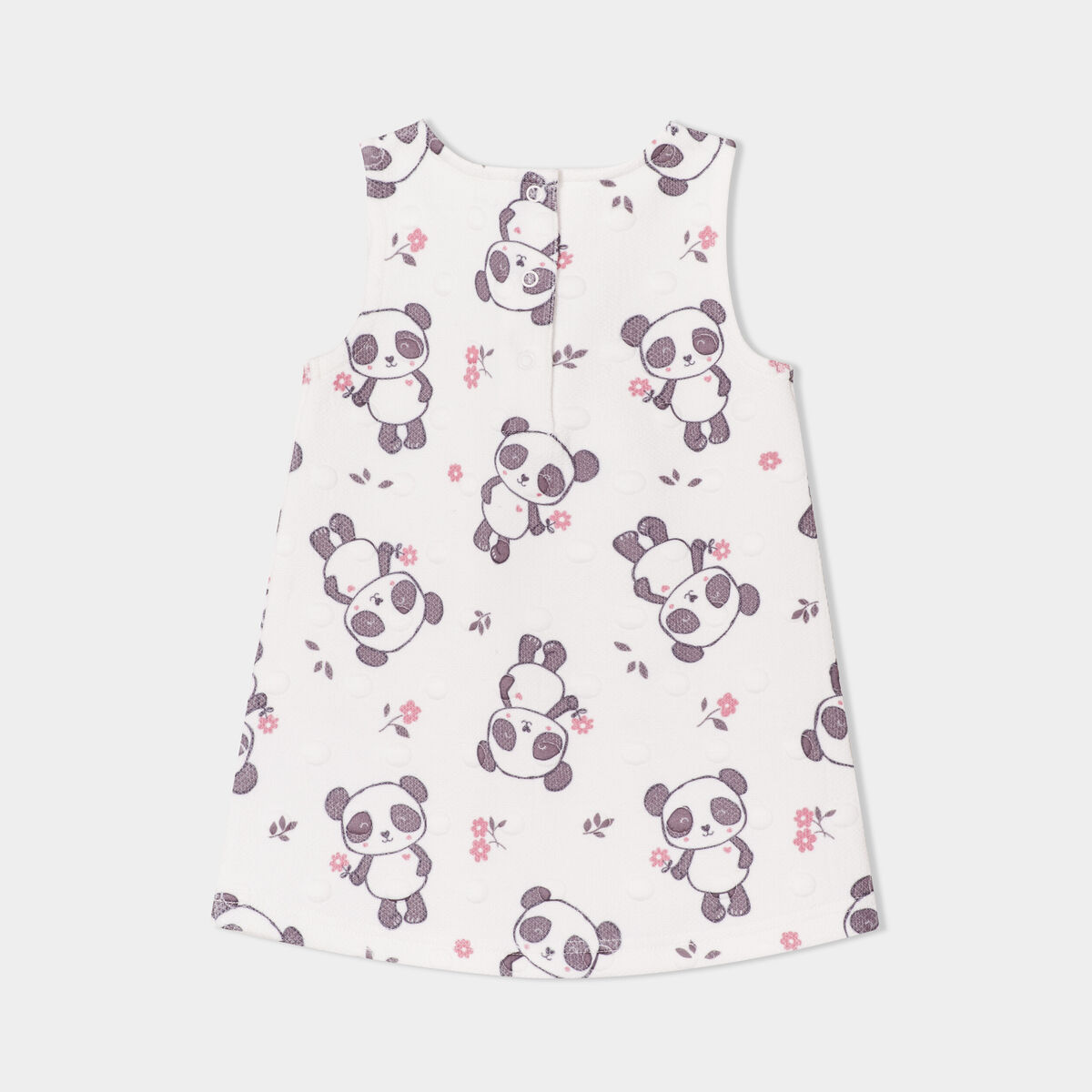 Robe chasuble embossée ecru bébé fille