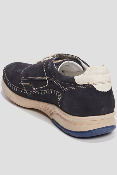Derbies en cuir Walking bleu marine homme