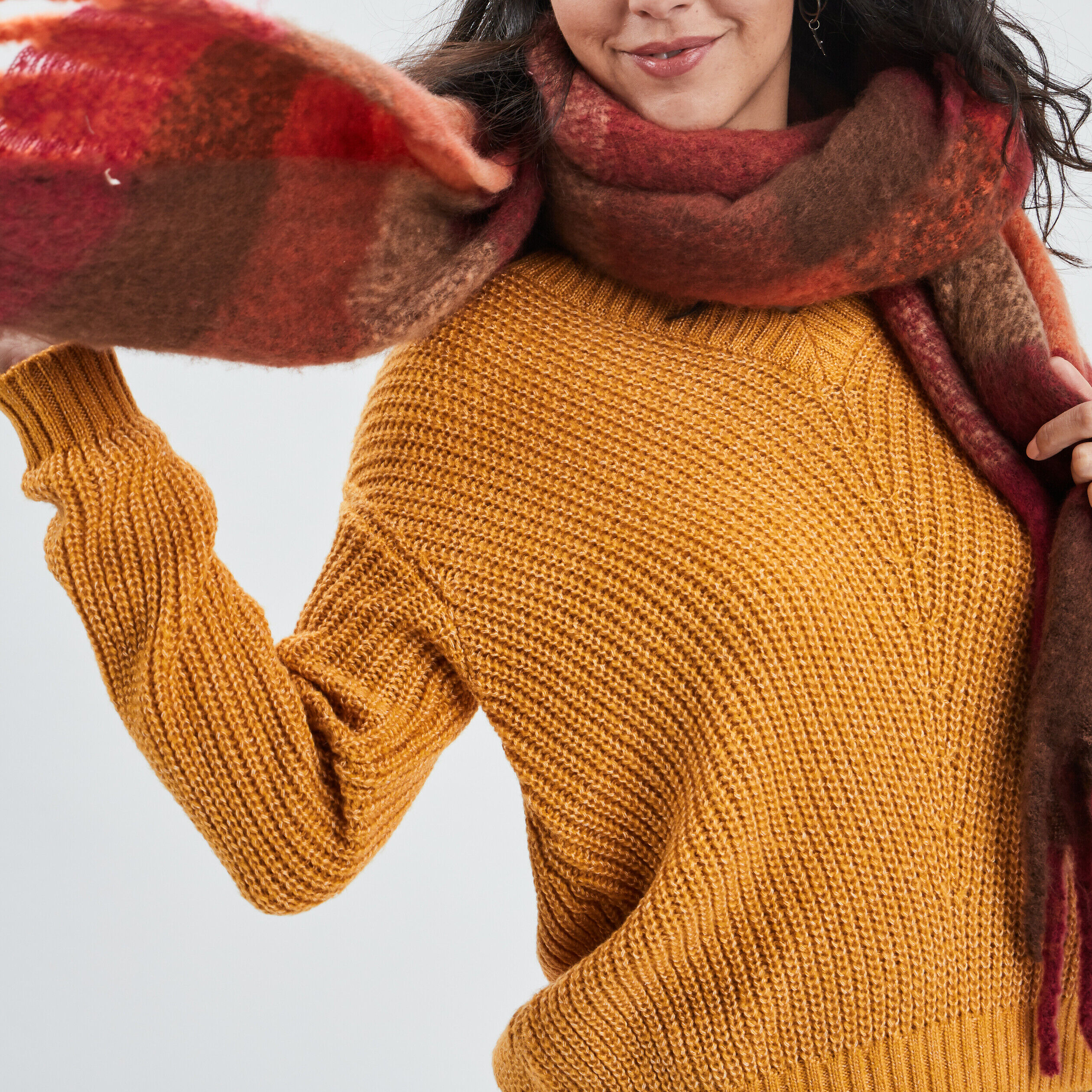 Écharpe à franges multicolore femme LH